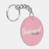 Eenvoudige bruidsmeisje trouw calligrafie | Sleute Sleutelhanger (Voorkant Links)