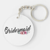 Eenvoudige bruidsmeisjes bruiloft calligrafie | Sl Sleutelhanger (Achterkant)