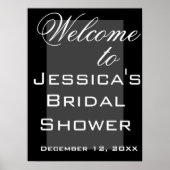 Eenvoudige bruidsshowerposter in zwart-wit poster (Voorkant)