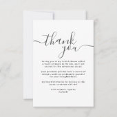 Eenvoudige bruidsuitnodiging in zwart en wit bedankkaart (Voorkant)