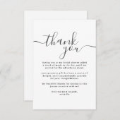 Eenvoudige bruidsuitnodiging in zwart en wit bedankkaart (Voorkant / Achterkant)