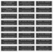 Eenvoudige bruiloft 24 gasten adres zwarte labels  (Voorkant)