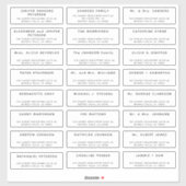 Eenvoudige bruiloft 24 gasten adresetiketten sticker (Vel)