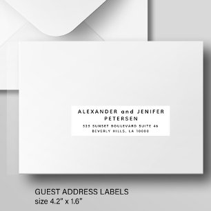 Eenvoudige bruiloft 24 gasten adresetiketten sticker