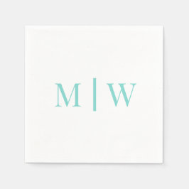 Eenvoudige Bruiloft 2 Initiaal Monogram DIY Kleure Servet