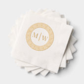 Eenvoudige bruiloft 2 Initiaal Monogram VS Greek K Folie Servetten (Insitu (Gestapeld))