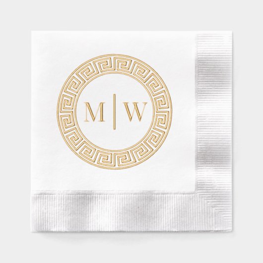 Eenvoudige bruiloft 2 Initiaal Monogram VS Greek K Folie Servetten (Voorkant)