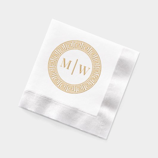 Eenvoudige bruiloft 2 Initiaal Monogram VS Greek K Folie Servetten (Links)