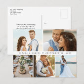 Eenvoudige bruiloft 5 fotocollage briefkaart (Voorkant / Achterkant)