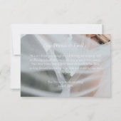 Eenvoudige bruiloft bedankkaart met notitie (Achterkant)