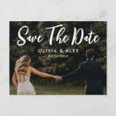Eenvoudige bruiloft Bewaar de datumfoto Briefkaart (Voorkant)