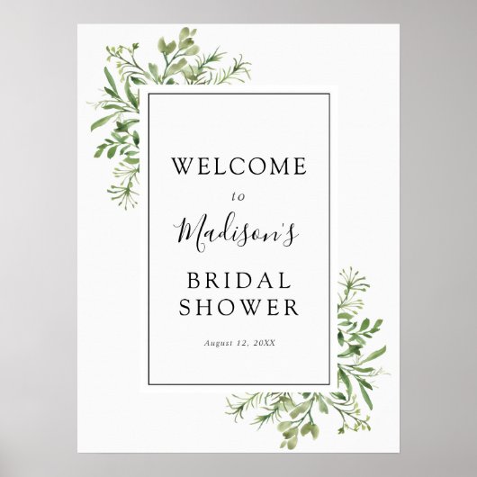 Eenvoudige Bruiloft Bruidsshower Welkomstposter Poster (Voorkant)