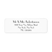 Eenvoudige bruiloft chique script naam retour adre etiket (Voorkant)