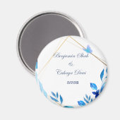 Eenvoudige bruiloft Costar Prachtig met Blauw Peta Magneet (Voorkant / Achterkant)