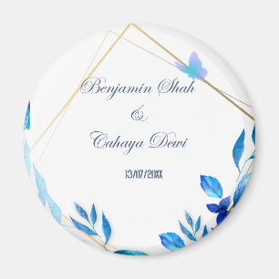 Eenvoudige bruiloft Costar Prachtig met Blauw Peta Magneet