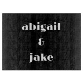 Eenvoudige bruiloft Custom paar namen B / W Snijplank (Voorkant)