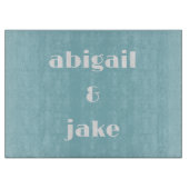 Eenvoudige bruiloft Custom Turquoise Snijplank (Voorkant)