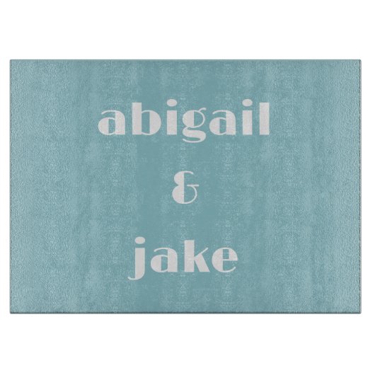 Eenvoudige bruiloft Custom Turquoise Snijplank (Voorkant)