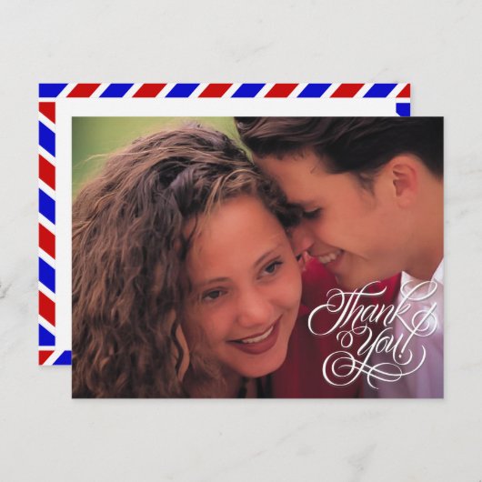 Eenvoudige bruiloft Dank u Afbeelding Briefkaart (Voorkant / Achterkant)