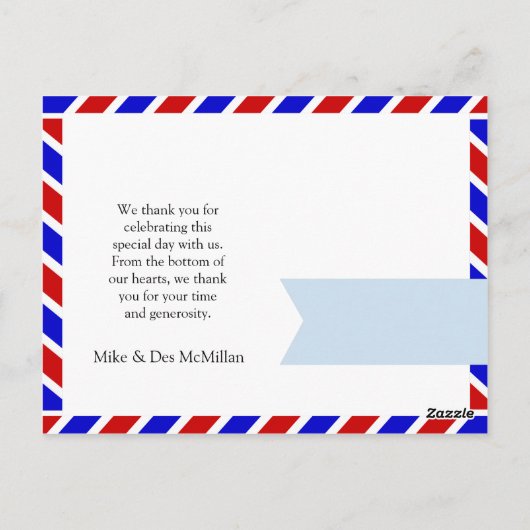 Eenvoudige bruiloft Dank u Afbeelding Briefkaart (Achterkant)