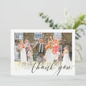 EENVOUDIGE BRUILOFT DANK U foto rand elegant Bedankkaart (Staand voorkant)