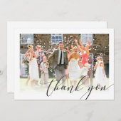 EENVOUDIGE BRUILOFT DANK U foto rand elegant Bedankkaart (Voorkant / Achterkant)