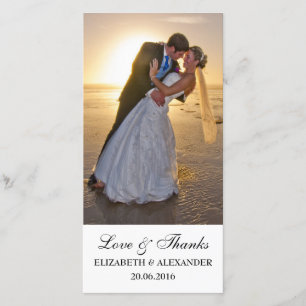 Eenvoudige bruiloft dank u fotokaart bedankkaart