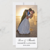 Eenvoudige bruiloft dank u fotokaart bedankkaart (Voorkant)