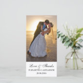 Eenvoudige bruiloft dank u fotokaart bedankkaart (Staand voorkant)