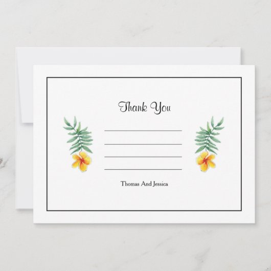 Eenvoudige bruiloft dank u kaart (Voorkant)