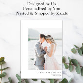 Eenvoudige bruiloft dank u kaart met foto's