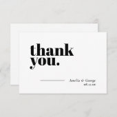 Eenvoudige bruiloft dank u kaarten plat minimalist (Voorkant / Achterkant)
