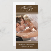 Eenvoudige bruiloft Dank u Photocard (chocolade) Bedankkaart (Voorkant / Achterkant)