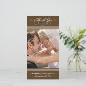 Eenvoudige bruiloft Dank u Photocard (chocolade) Bedankkaart (Staand voorkant)