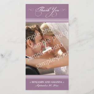 Eenvoudige bruiloft Dank u Photocard (lavendel) Bedankkaart