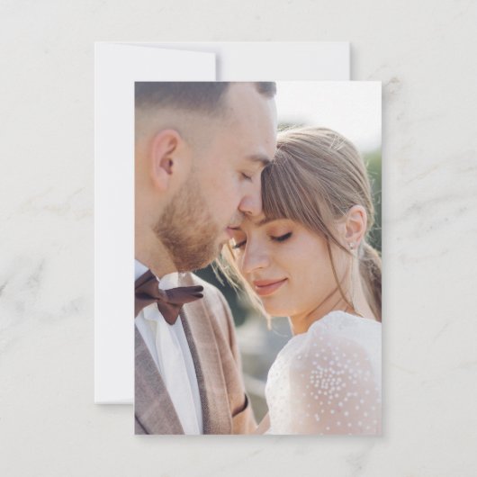 Eenvoudige bruiloft dank u script bericht Modern Bedankkaart (Achterkant)