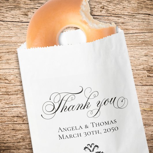 Eenvoudige bruiloft Dank u voor uw gunst Bedankzakje