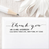 Eenvoudige bruiloft dank u zwart wit etiket (Insitu)