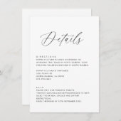 Eenvoudige bruiloft Details Routebeschrijving RSVP Kaart (Voorkant / Achterkant)