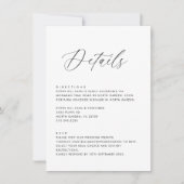 Eenvoudige bruiloft Details Routebeschrijving RSVP Kaart (Voorkant)