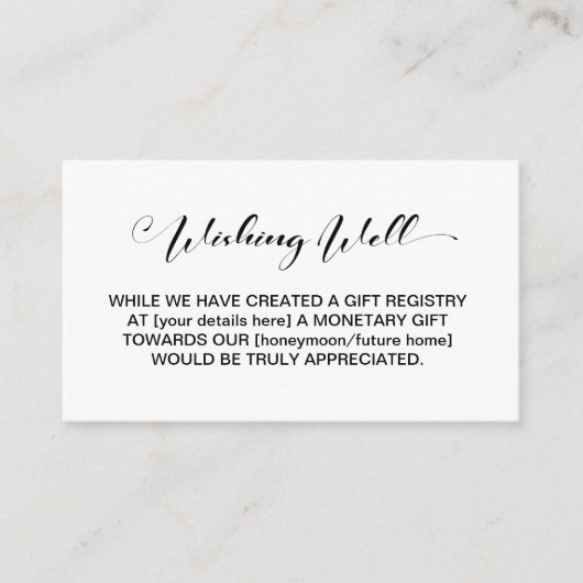 Eenvoudige bruiloft die goed wenst informatiekaartje (Voorkant)
