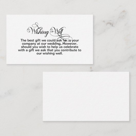 Eenvoudige bruiloft die goed wenst informatiekaartje (Voorkant / Achterkant)