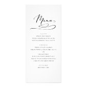 Eenvoudige bruiloft diner menu. Modern zwart-wit Reclamekaart (Voorkant)