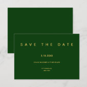 Eenvoudige bruiloft Emerald Green-minimalist Save The Date (Voorkant / Achterkant)