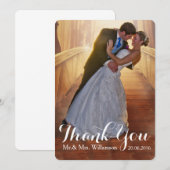 Eenvoudige bruiloft foto Dank je Bedankkaart (Voorkant / Achterkant)