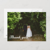 Eenvoudige bruiloft foto Dank je Briefkaart (Voorkant / Achterkant)