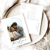 Eenvoudige bruiloft foto Dank je Briefkaart