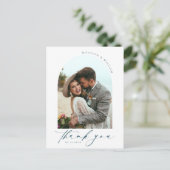 Eenvoudige bruiloft foto Dank je Briefkaart (Staand voorkant)