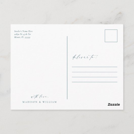 Eenvoudige bruiloft foto Dank je Briefkaart (Achterkant)