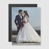 Eenvoudige bruiloft Foto Dank je magnetische kaart (Voorkant / Achterkant)